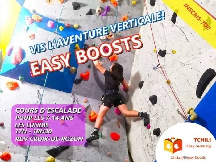 Illustration de l'événement : Cours hebdomadaires d’escalade Easy Boosts pour enfants et ados - 3ème trimestre 2026-2027