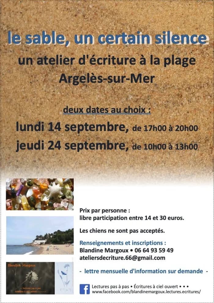 Illustration de l'événement : Le sable, un certain silence • Atelier d'écriture à la plage
