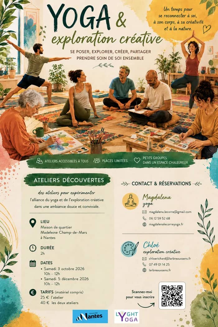 Illustration de l'événement : Ateliers découverte Yoga et exploration créative