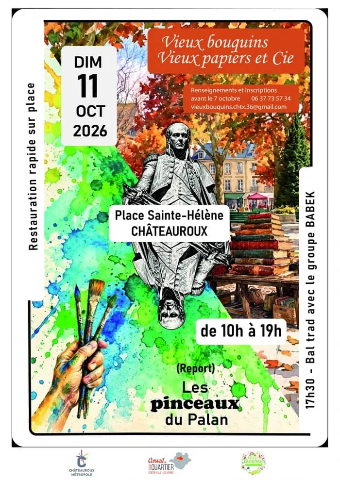 Illustration de l'événement : les vieux bouquins et report des pinceaux du palan