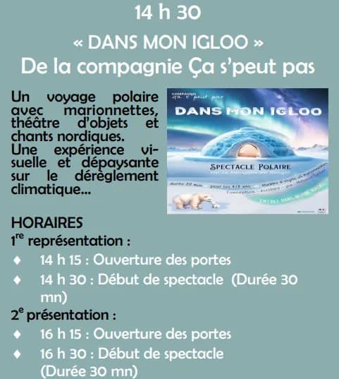 Illustration de l'événement : Spectacle "Dans mon igloo"