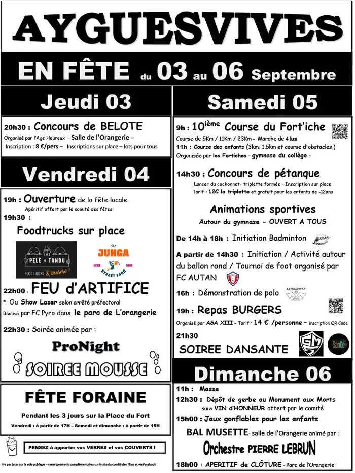 Illustration de l'événement : Fête locale Ayguesvives du 3 au 6 septembre 2026