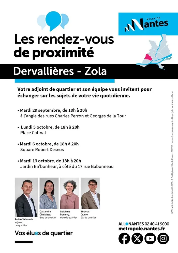 Illustration de l'événement : Les élues et élus à votre rencontre - Quartier Dervallières-Zola