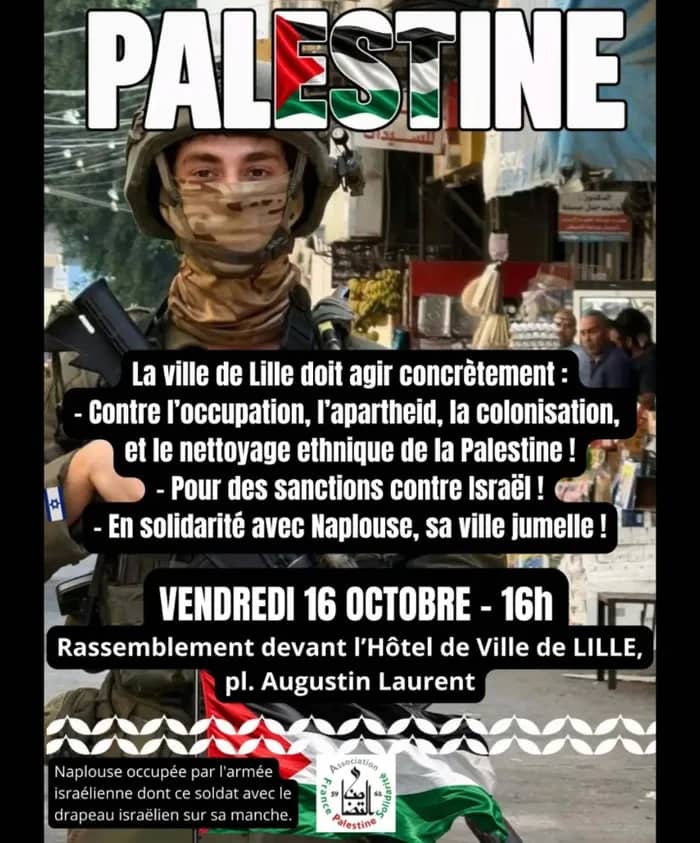 Illustration de l'événement : Rassemblement pour Naplouse et la Palestine