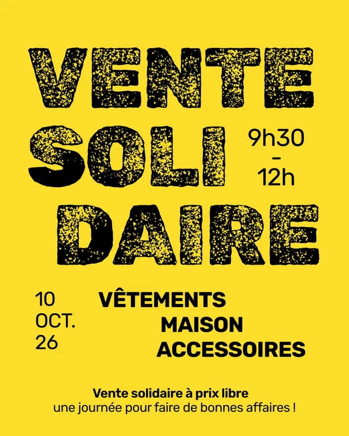 Illustration de l'événement : Vente solidaire [vêtements - maison]