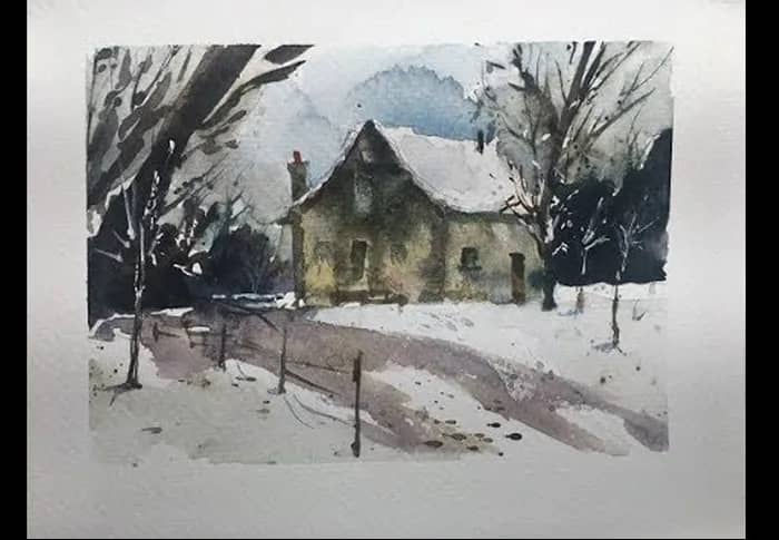 Illustration de l'événement : Aquarelle - L'hiver : le silence des blancs