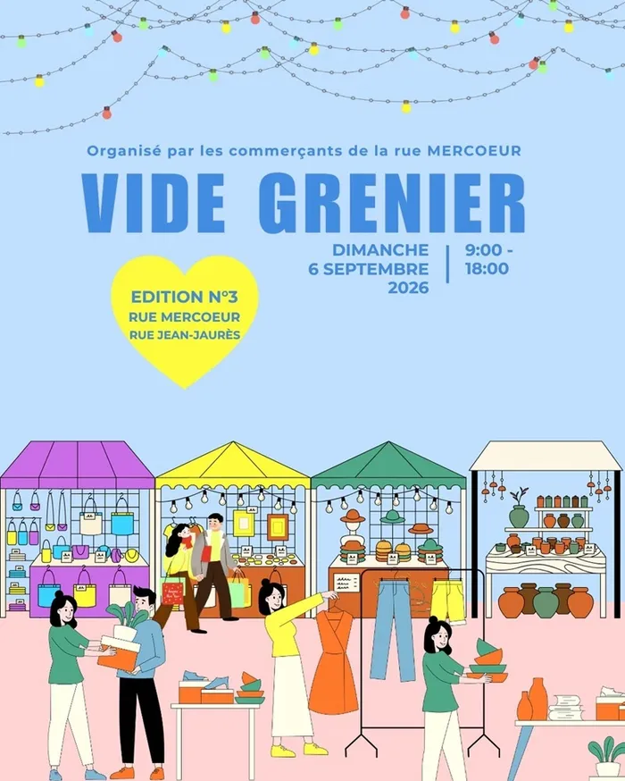 Illustration de l'événement : Vide-grenier rues Mercœur et Jean-Jaurès