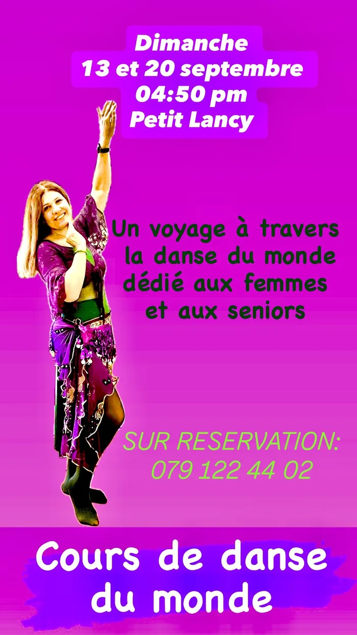 Illustration de l'événement : Stage de DANSE DU MONDE permet aux femmes de voyager à travers la danse et la musique de plusieurs pays pour s’amuser et stimuler la bonne humeur