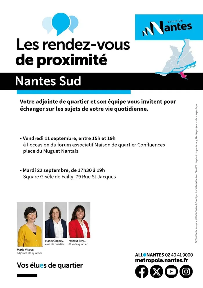 Illustration de l'événement : Les élues et élus à votre rencontre - Quartier Nantes Sud