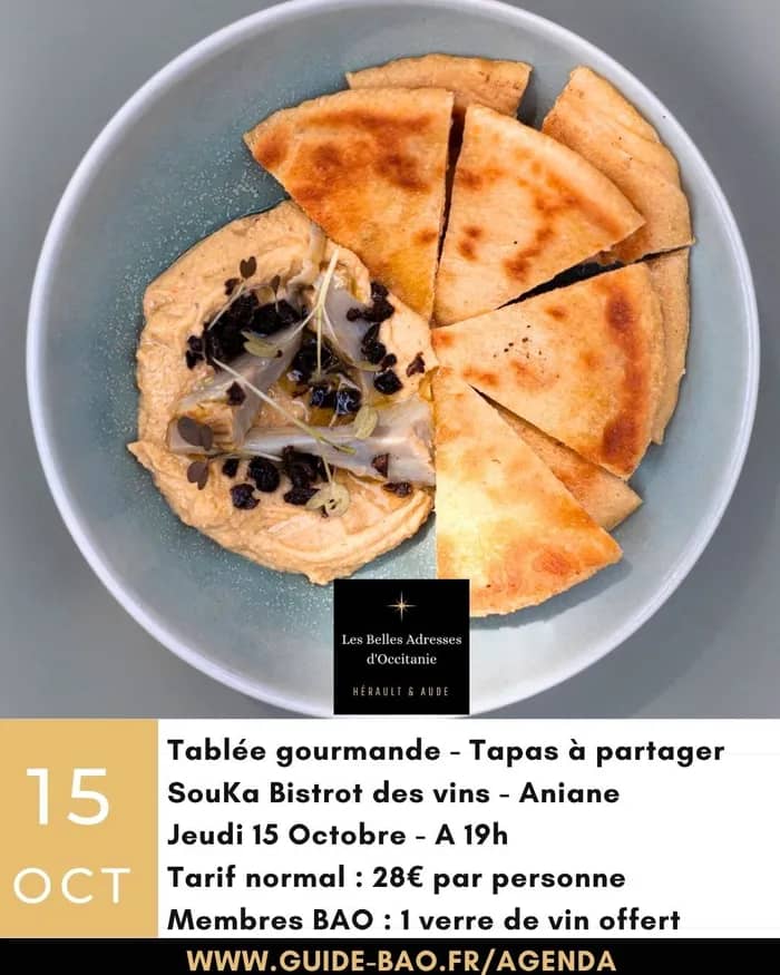Illustration de l'événement : Soirée Tapas au SouKa bistrot des vins à Aniane