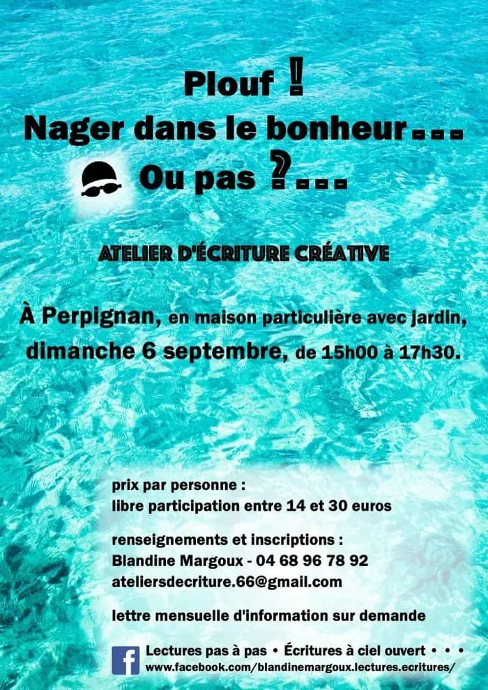 Illustration de l'événement : Plouf ! Nager dans le bonheur (ou pas) • Atelier d'écriture créative