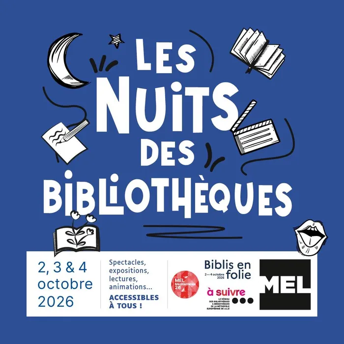 Illustration de l'événement : Nuit des bibliothèques « Saison Méditerranée 2026 » à la médiathèque André Malraux