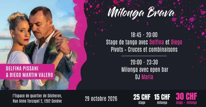 Illustration de l'événement : Milonga Brava avec Delfina Pissani & Diego Martín Valero