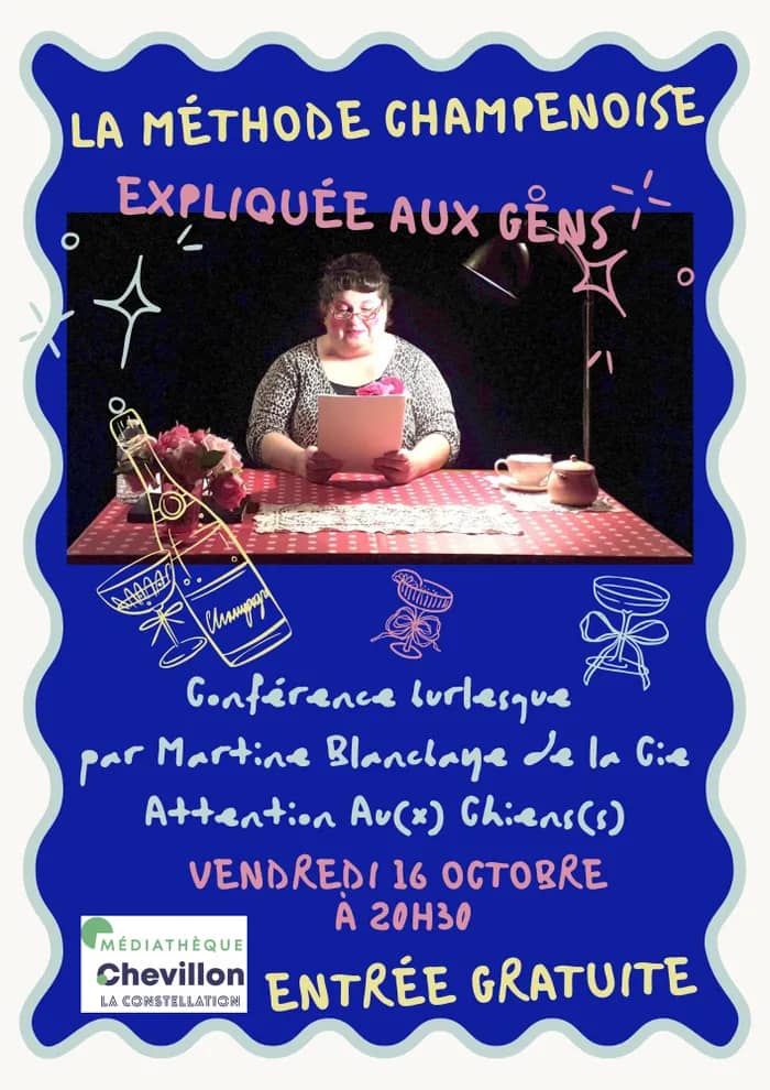 Illustration de l'événement : Martine Blancbaye, présente " La méthode champenoise expliquée aux gens"
