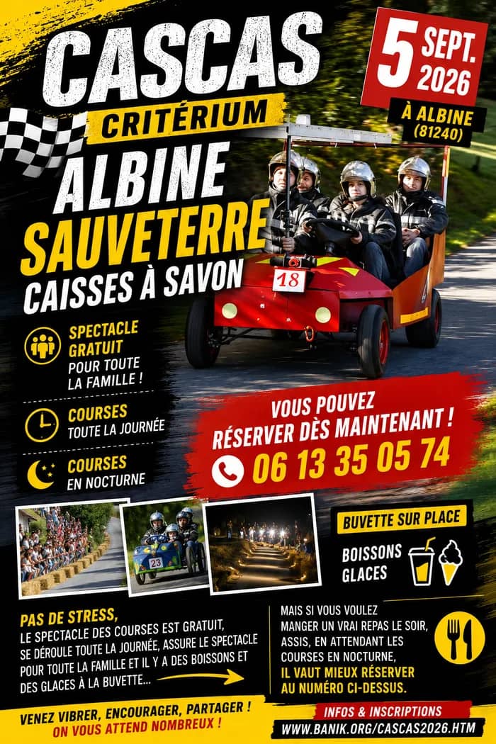 Illustration de l'événement : CASCAS: Critérium Albine Sauveterre Caisses A savon