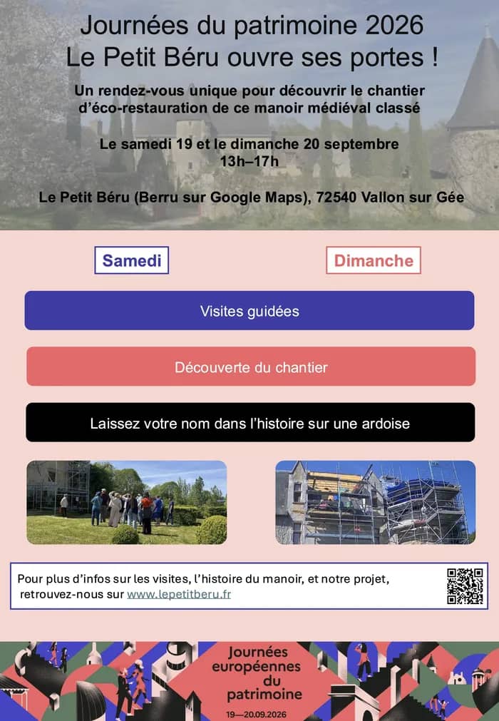 Illustration de l'événement : Découvrir le chantier d’éco-restauration du manoir du Petit Béru