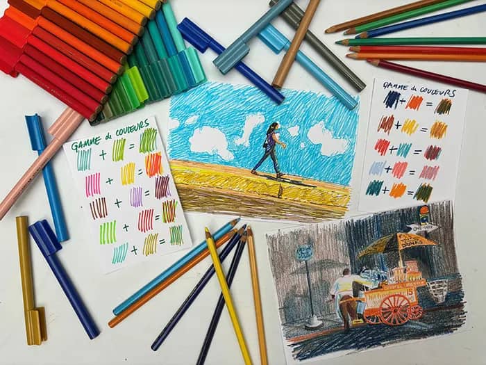 Illustration de l'événement : DESSIN - Outils graphique : dessiner aux feutres et aux crayons de couleur/ Académie d'art de Meudon