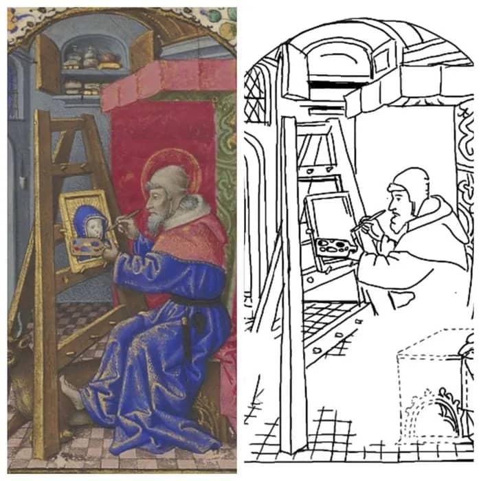 Illustration de l'événement : La pièce de travail du peintre - Une archéo-iconographie des habitats médiévaux