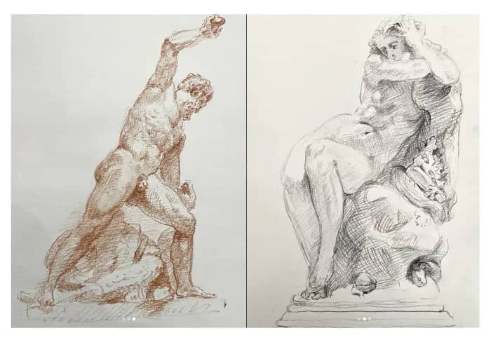 Illustration de l'événement : Visite d'un atelier de transmission des savoirs classiques et académiques en dessin et peinture.