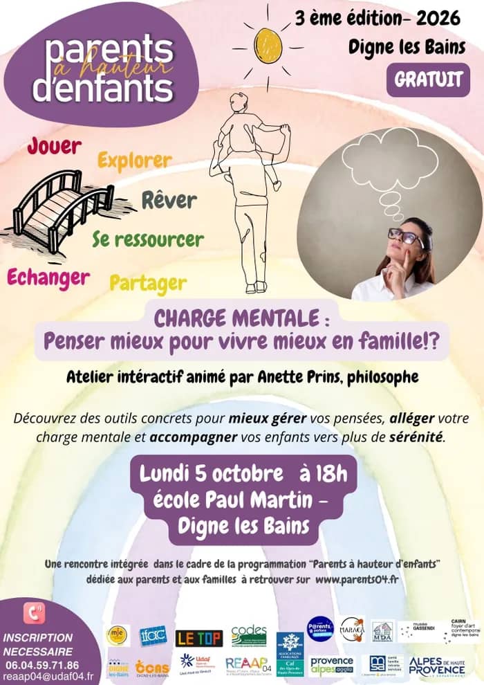 Illustration de l'événement : Charge mentale : Penser mieux pour vivre mieux en famille!?