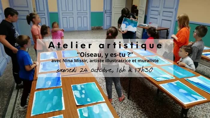 Illustration de l'événement : Atelier "Oiseau, y es-tu ?", guidé par l'artiste illustratrice et muraliste Nina Missir