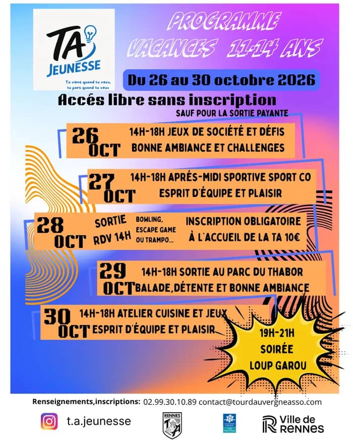 Illustration de l'événement : accueil jeunesse 11/14 ans vacances