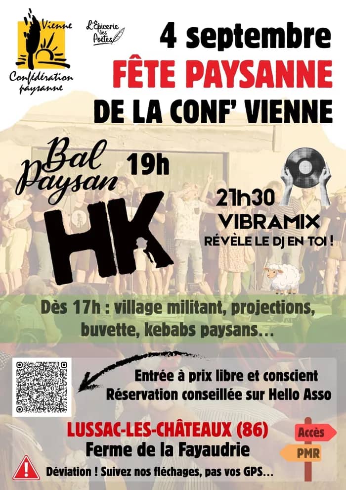 Illustration de l'événement : 04 septembre 2026 - Bal paysan avec HK à Lussac-les-Châteaux (86)