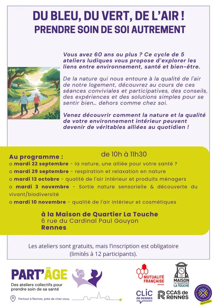 Illustration de l'événement : Du bleu, du vert, de l’air ! Prendre soin de soi autrement