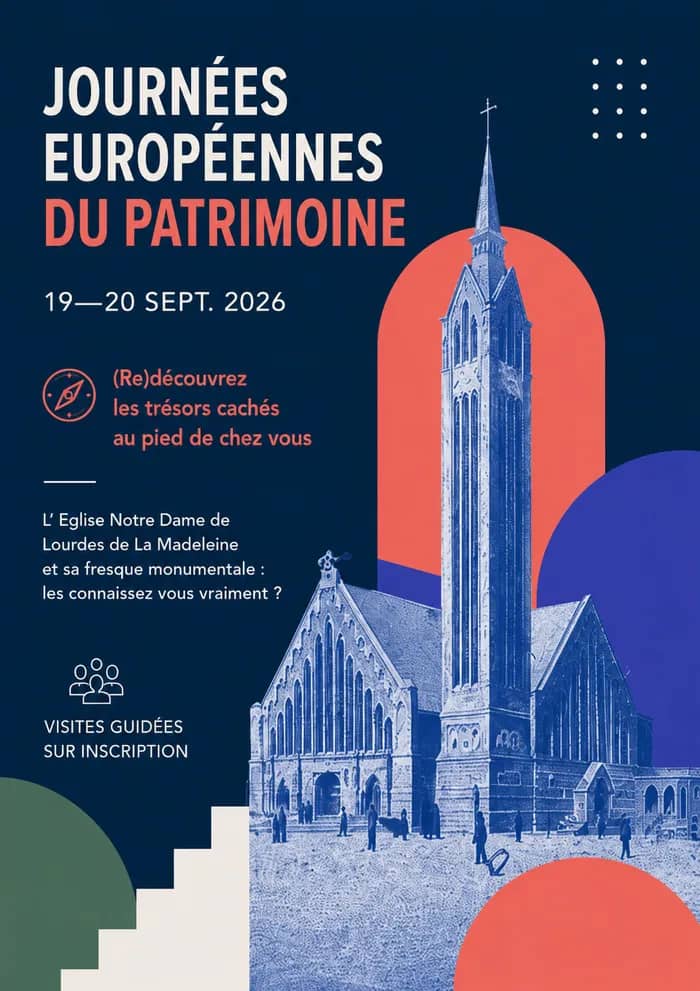 Illustration de l'événement : Visites guidées de l'église Notre Dame de Lourdes de La Madeleine