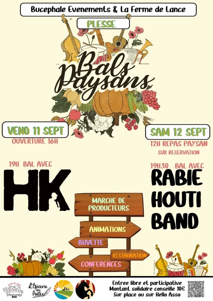 Illustration de l'événement : 11 septembre 2026 - Bal paysan avec HK à Plessé (44)