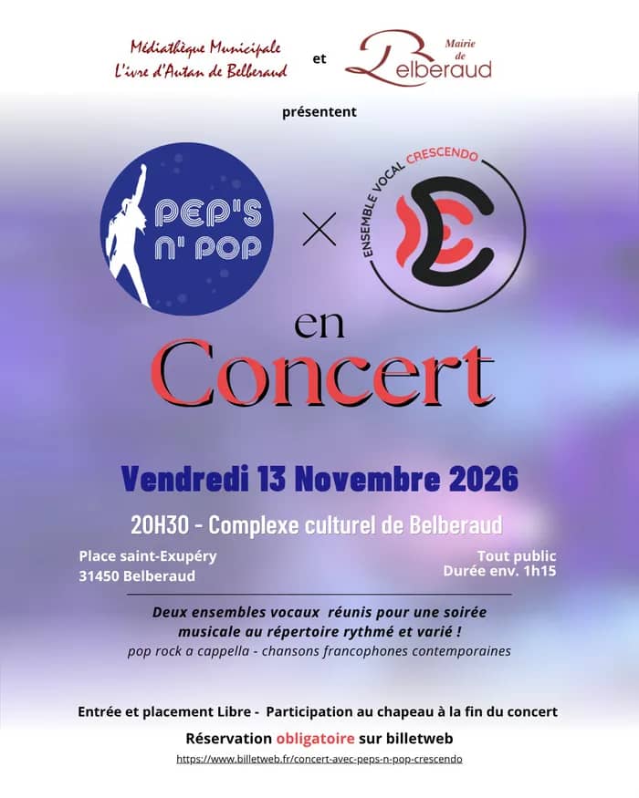 Illustration de l'événement : CONCERT ENSEMBLES VOCAUX - PEP'S N' POP & CRESCENDO