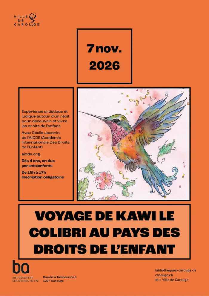 Illustration de l'événement : Voyage de Kawi le colibri au pays des droits de l'enfant