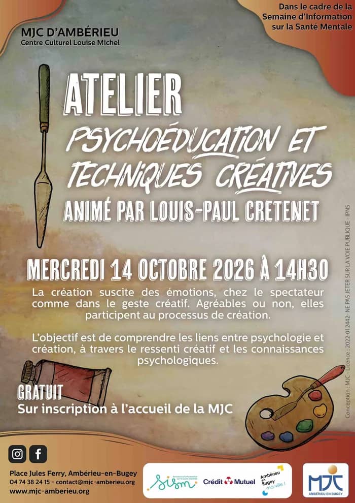 Illustration de l'événement : Atelier « Psychoéducation et techniques créatives »
