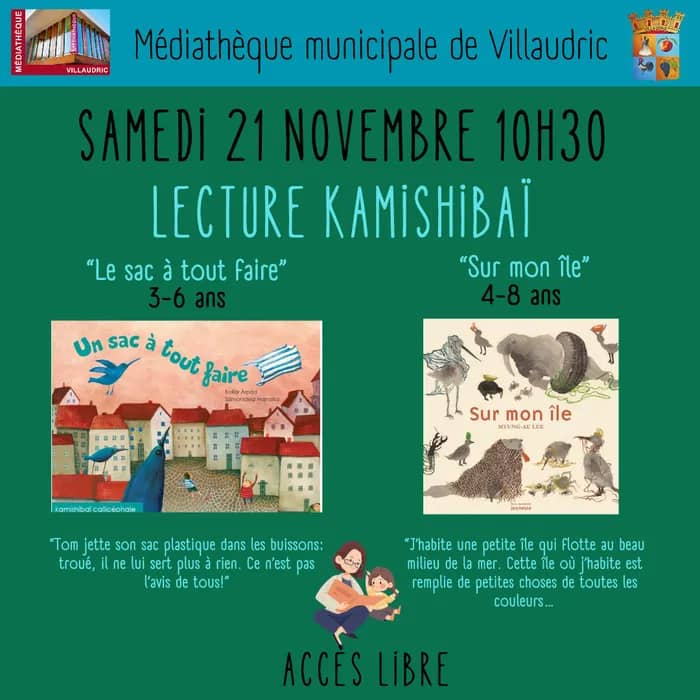 Illustration de l'événement : Samedi 21 novembre à 10h30 lecture Kamishibaï