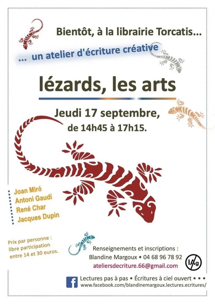 Illustration de l'événement : "Lézards, les arts" • Atelier d'écriture créative