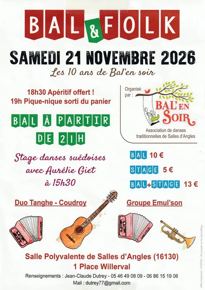 Illustration de l'événement : Bal trad et stage 10 ans de Bal'en soir