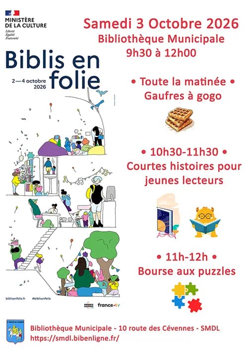 Illustration de l'événement : Courtes histoires pour jeunes lecteurs, Bourse aux puzzles, Gaufres