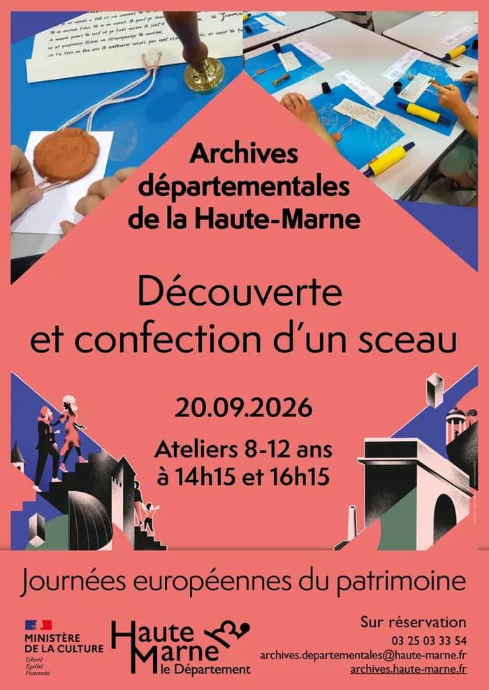 Illustration de l'événement : [Journées européennes du patrimoine] Atelier 8-12 ans "Découverte et confection d'un sceau" aux Archives départementales