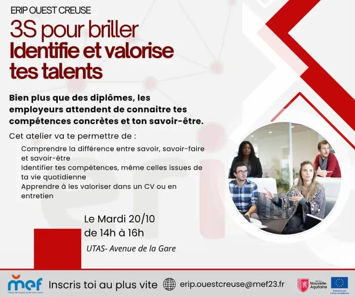 Illustration de l'événement : 3 S pour briller : identifie et valorise tes talents