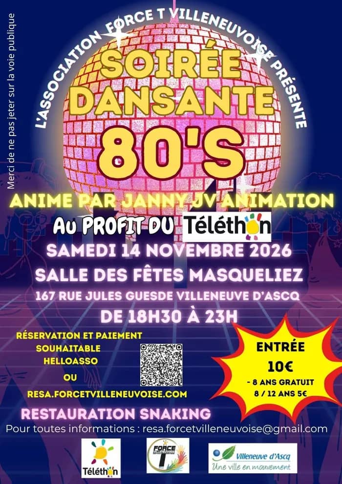 Illustration de l'événement : Soirée dansante années 80's pour le Téléthon