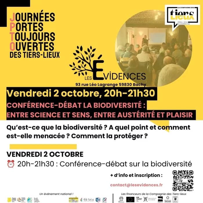 Illustration de l'événement : Journées portes toujours ouvertes - Conférence-débat : La biodiversité, entre science et sens, entre austérité et plaisir