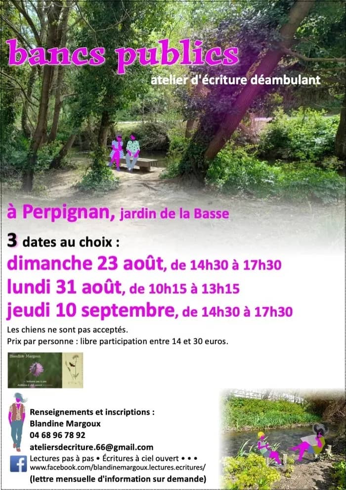 Illustration de l'événement : Bancs publics • Atelier d'écriture déambulant, en plein air