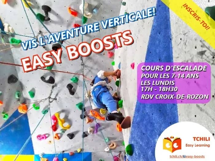 Illustration de l'événement : Cours hebdomadaires d’escalade Easy Boosts pour enfants et ados - 1er trimestre 2026-2027