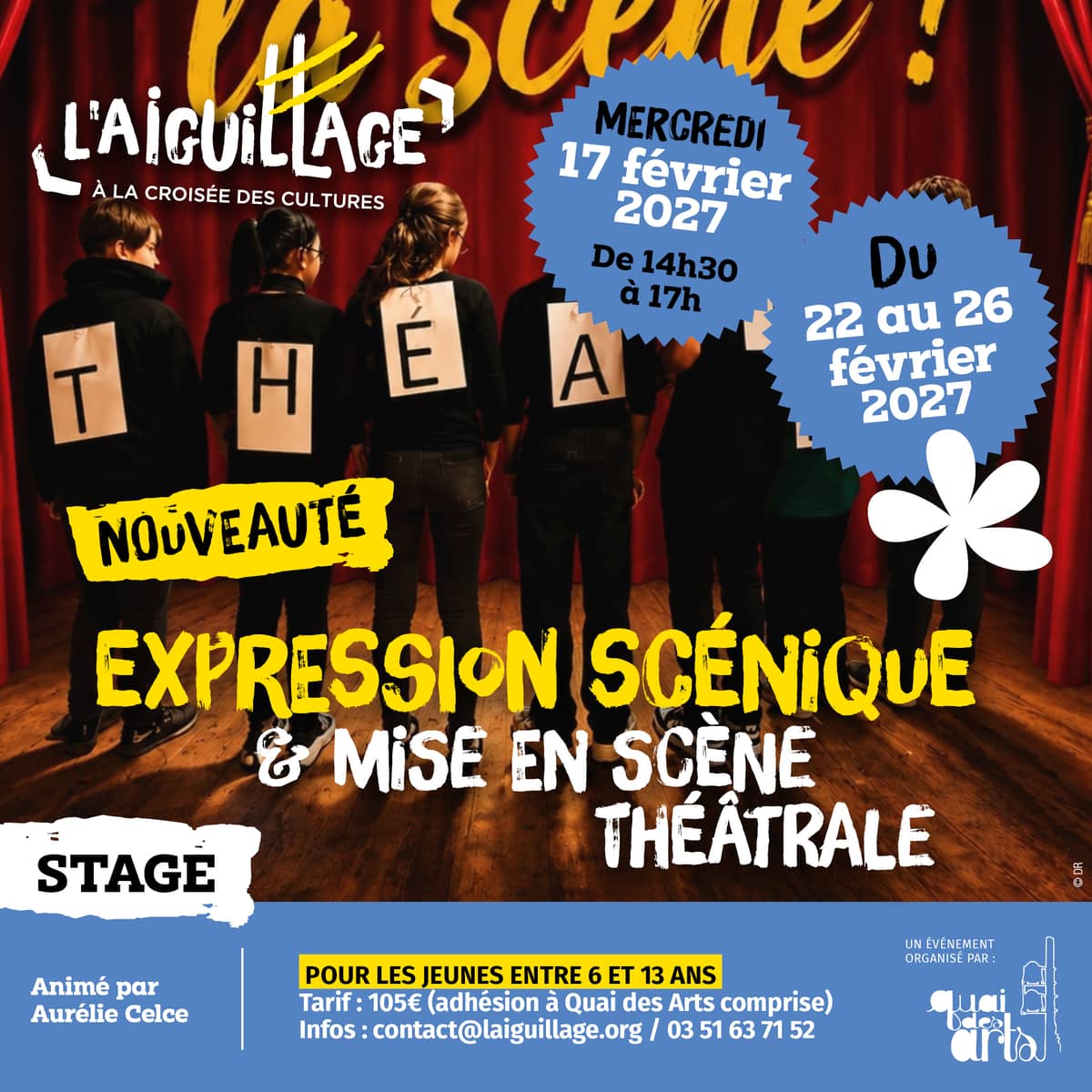 Illustration de l'événement : Stage d’expression scénique et mise en scène théâtrale “À nous la scène !”