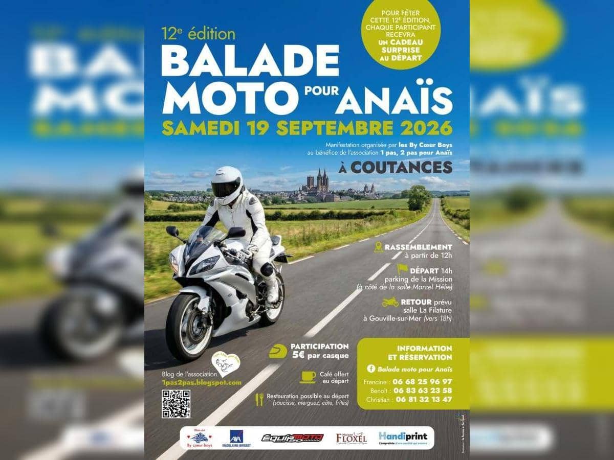 Illustration de l'événement : 12e balade à moto pour Anaïs