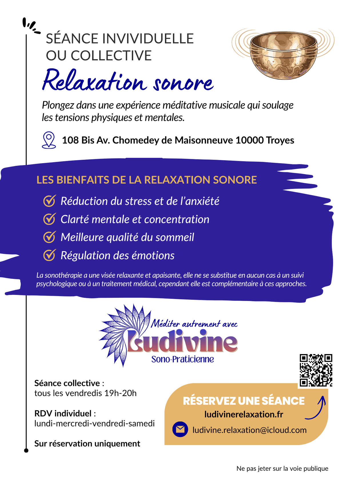 Illustration de l'événement : Relaxation sonore pour évacuer le stress et les tensions