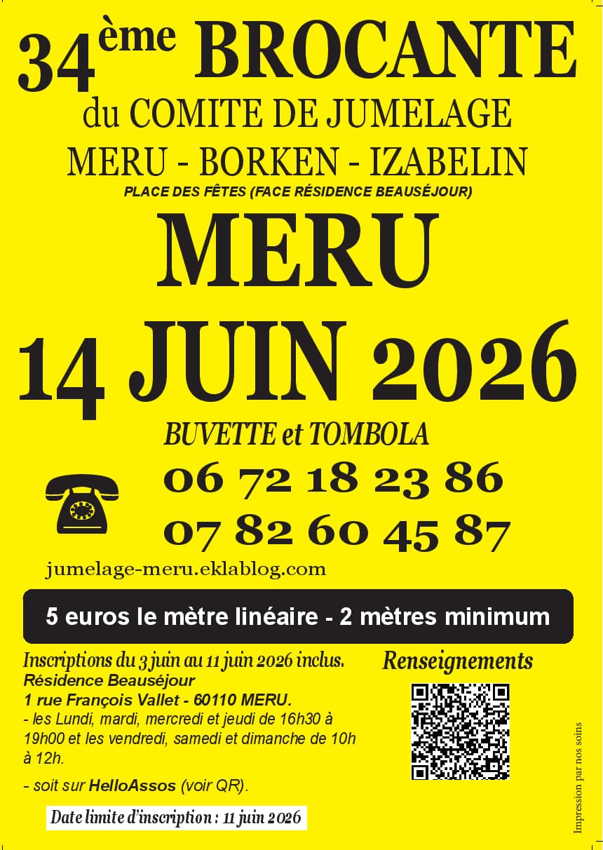 Illustration de l'événement : 34eme brocante Comité de jumelage Méru-Borken-Izabelin