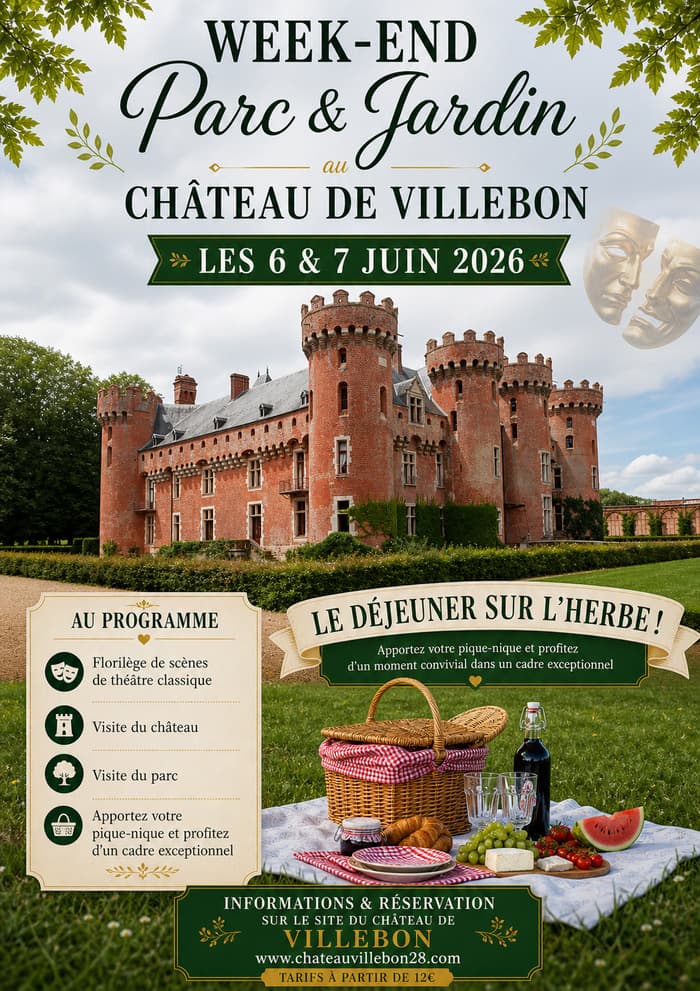 Illustration de l'événement : Pique nique animé par des comédiens, déambulation dans le parc, visite guidée du chateau