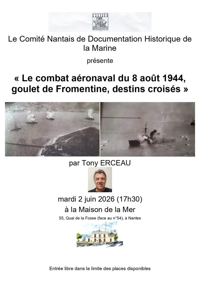 Illustration de l'événement : Conférence histoire: combat aéronaval le 8 aout 1944 dans le goulet de Fromentine