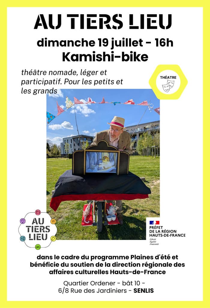 Illustration de l'événement : Spectacle Kamishi-Bike - théâtre nomade, d’images et de récit, destinée à voyager